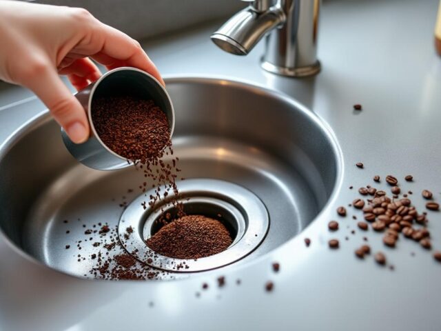Astuce pour déboucher un évier de cuisine avec du marc de café