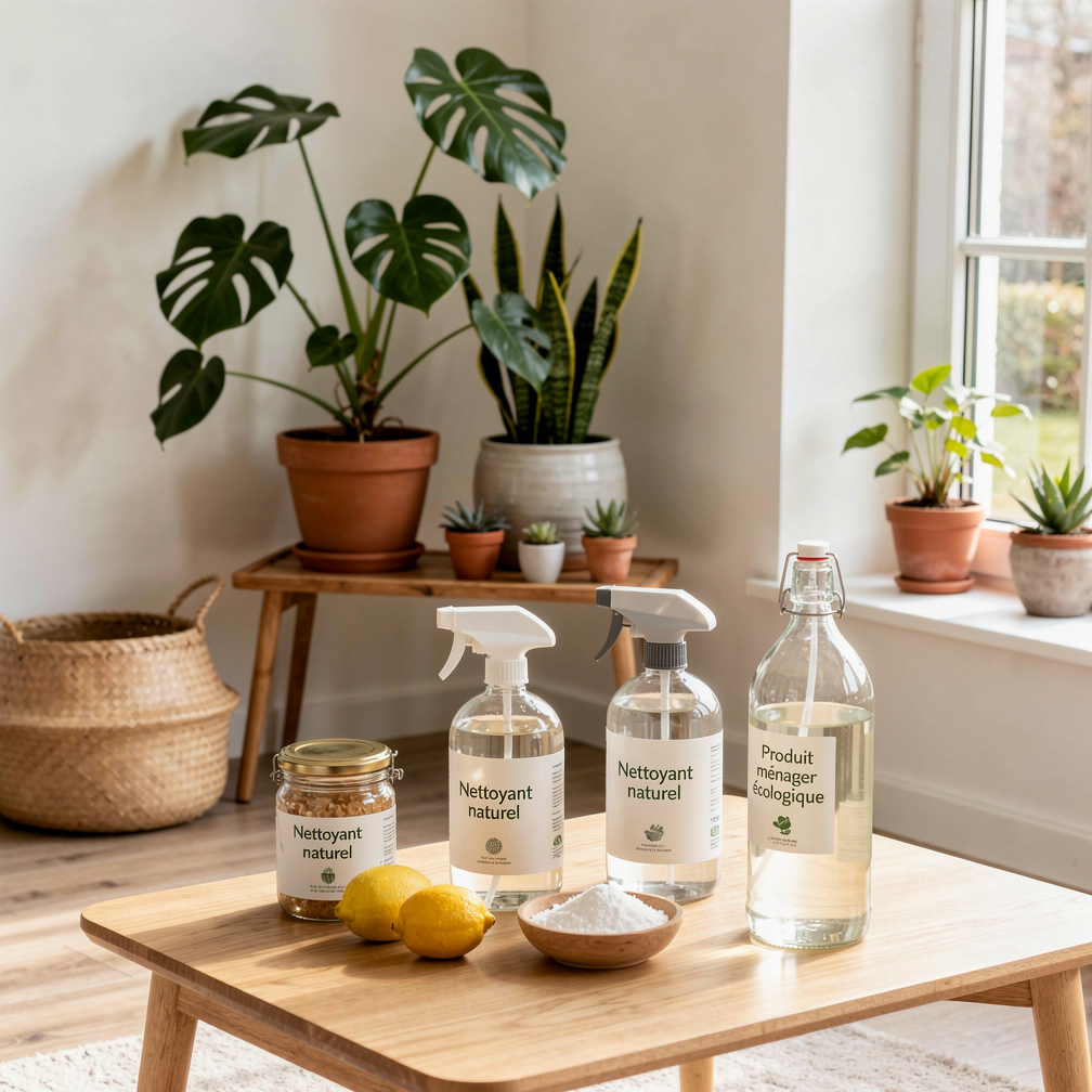 Produits ménagers naturels et plantes pour une maison plus saine