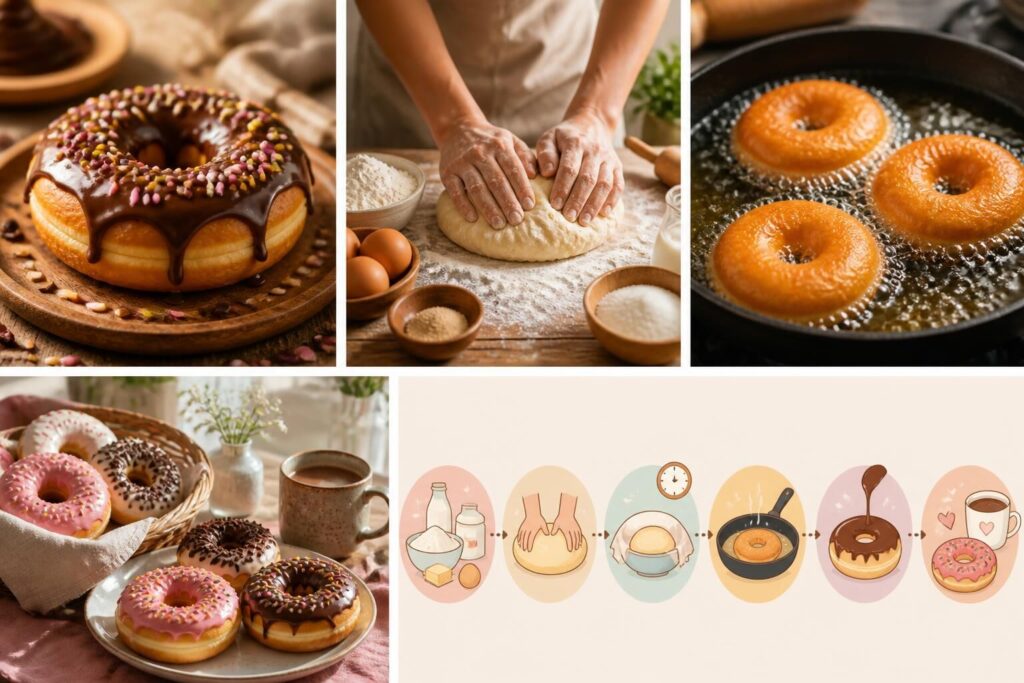 Découvrez la meilleure recette de donut maison, moelleux et délicieux, facile à préparer pour un goûter parfait en famille ou entre amis.